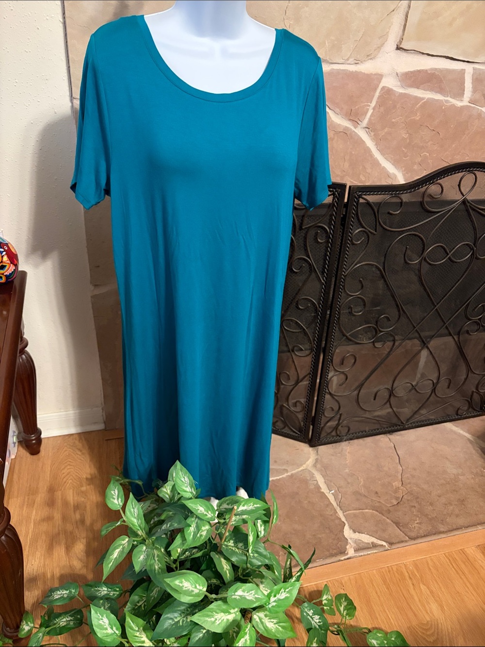 St. Johns Bay Women’s Teal Scoop Neck Dress